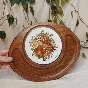 Teak Cheeseboard Charcuterie Wooden Serving Tray—Corningware Spice of Life